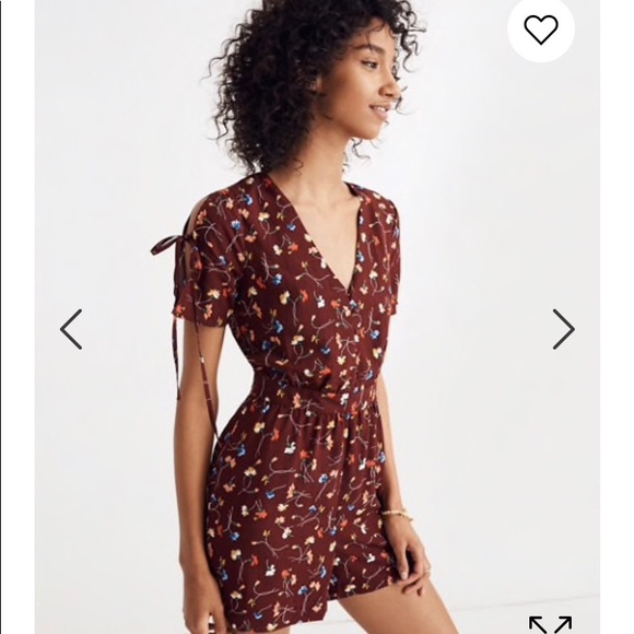 Madewell Pants - Madewell Button Front Romper in Printed Carnations